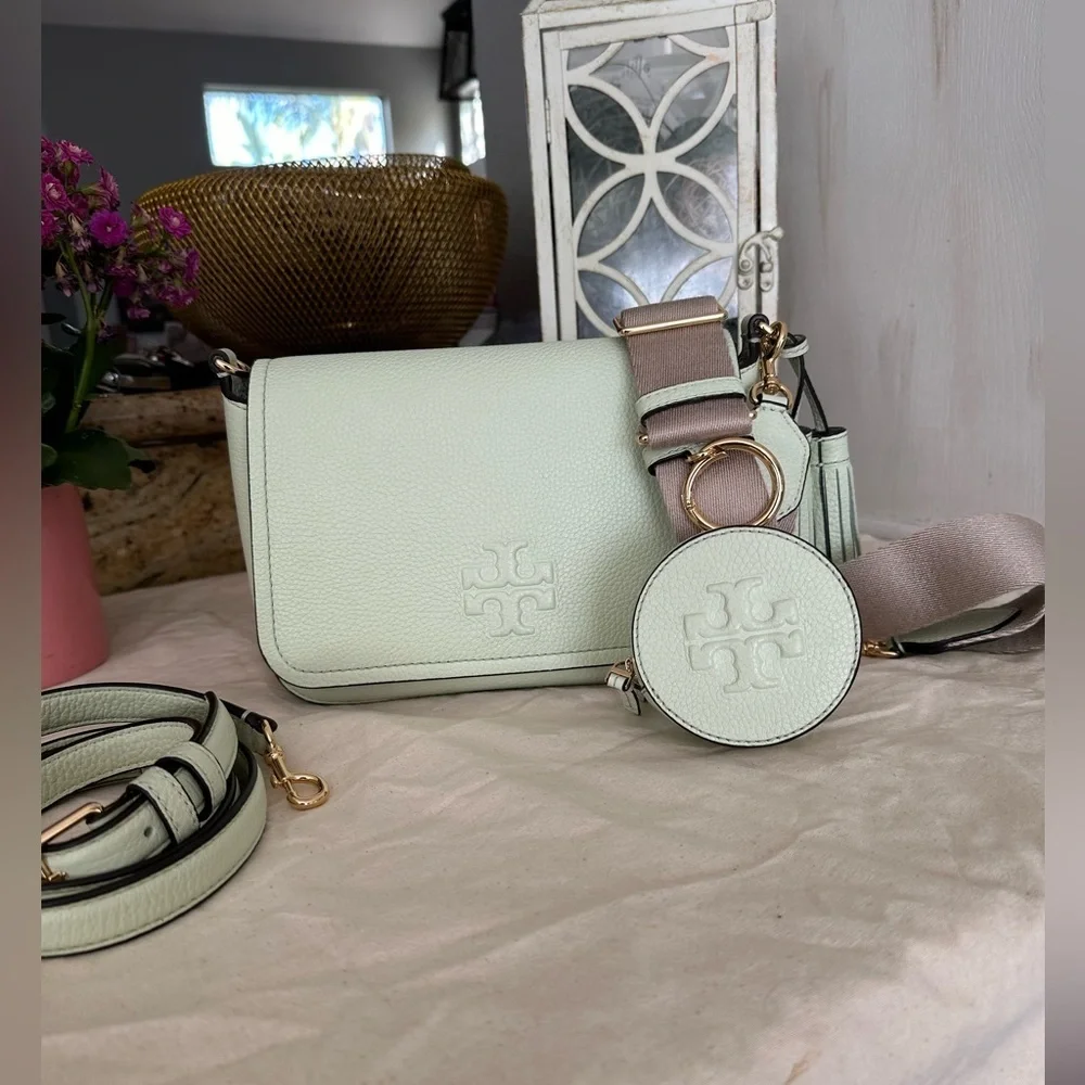 Bundle😍 New Tory Burch Thea web flap crossbody with matching pouch